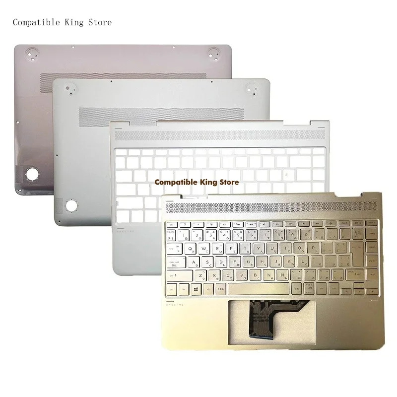 New Laptop Japan Keyboard For HP Spectre X360 13-AC 13-W 13-W021TU TPN-Q178 Palmrest Upper Housing Cover Bottom Base Case Silver