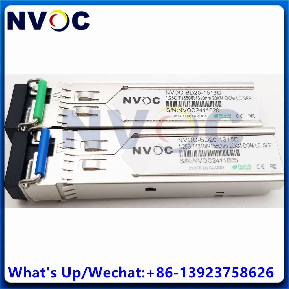 

20KM 1.25G BiDi SFP Module 1550nm/1310nm SC/LC Connector 1000Base Single Mode Fiber Core WDM DOM Simplex Optic Transceiver