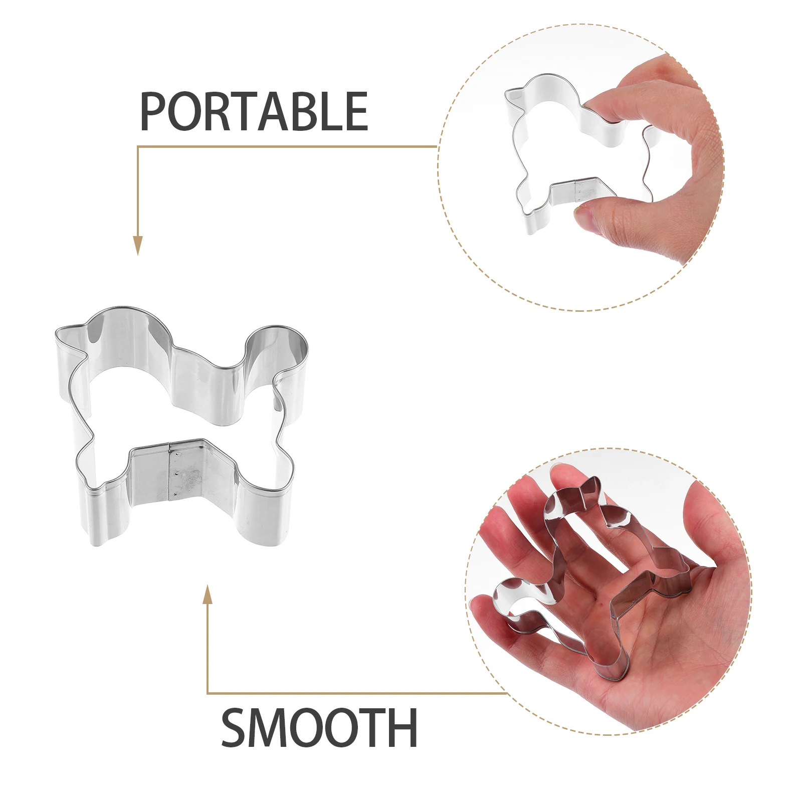 

4pcs StainlessSteelBiscuitMold DogShapeCookieCutter NonstickEasyDemould BakingTool SafeReliableUse EcoFriendly AntiRust