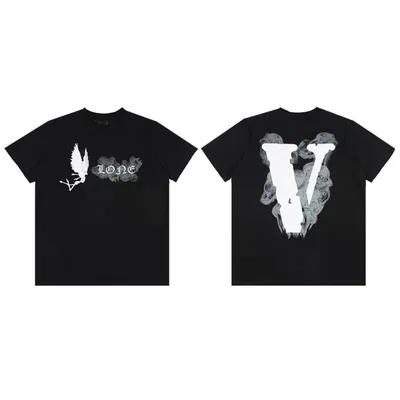 Vlone short-sleeved American high-street retro half-sleeve T-shirt, a loose T-shirt for men in summer.  mens clothes