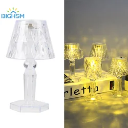 Transparent Small Table Lamp With Projection And Base LED Electronic Night Light Decorative Home Decor Ornaments