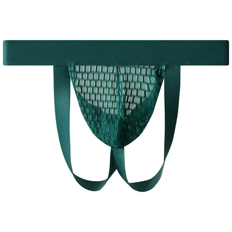 جديد 2025 ، جديد ، سراويل دانتيل للرجال ، سراويل على شكل حرف T ، منظور شبكي ، خصر منخفض ، ملابس داخلية بسيطة بلون واحد ، مكعبات مزدوجة NK26 #4