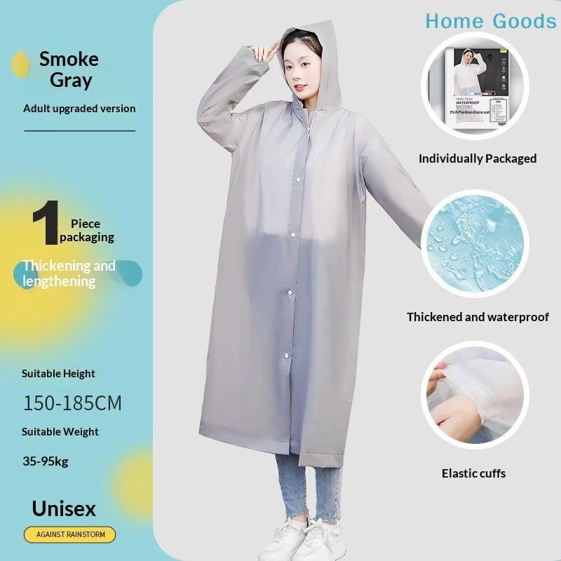 1PC EVA Nondisposable Raincoat Portable Thickened For Team Building Concert Travel For Daily Commute And Outdoor Activities