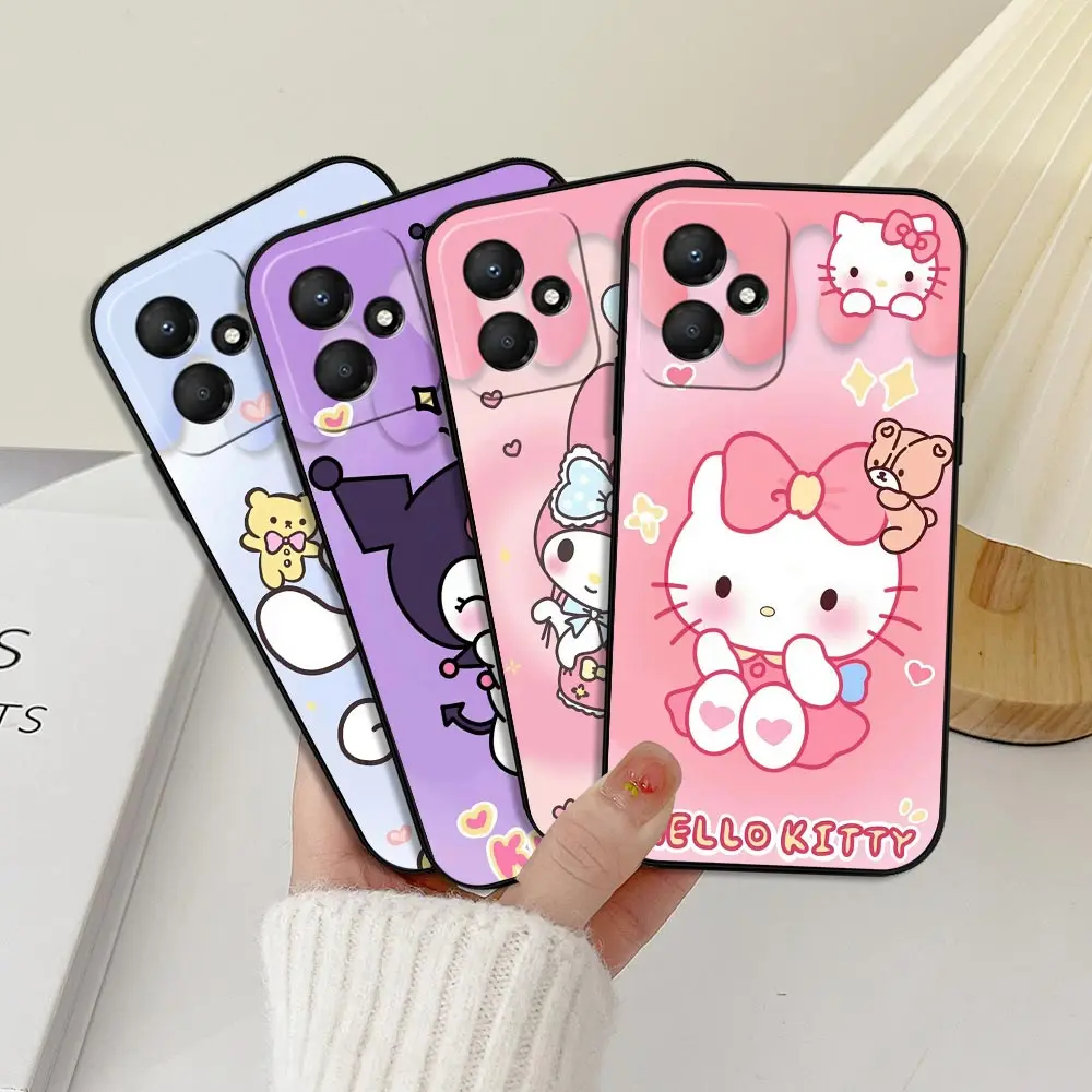 Hello Kitty Cat Kuromi My Melody Phone Case For Infinix HOT 50 30 30I 20 20S 20I 12 11S 11 10 10S 10I 9 8 Play Black Soft Cover