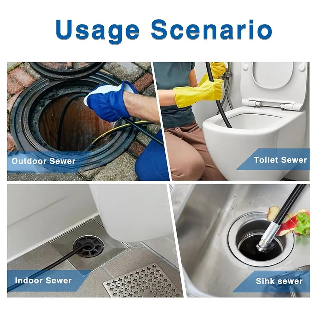 15m 400 Bar Pipe Cleaning Hose Set,140°C High Temp,Compatible with K2-K7 Pressure Washers,Includes Adapter
