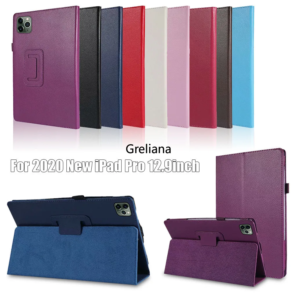 Etui do ipada PRO 12.9 2020 Gen Coque skórzane etui z podstawką pokrywa dla iPad Pro12.9 2015 2017 Case Auto Sleep Wake + folia ekranowa + długopis