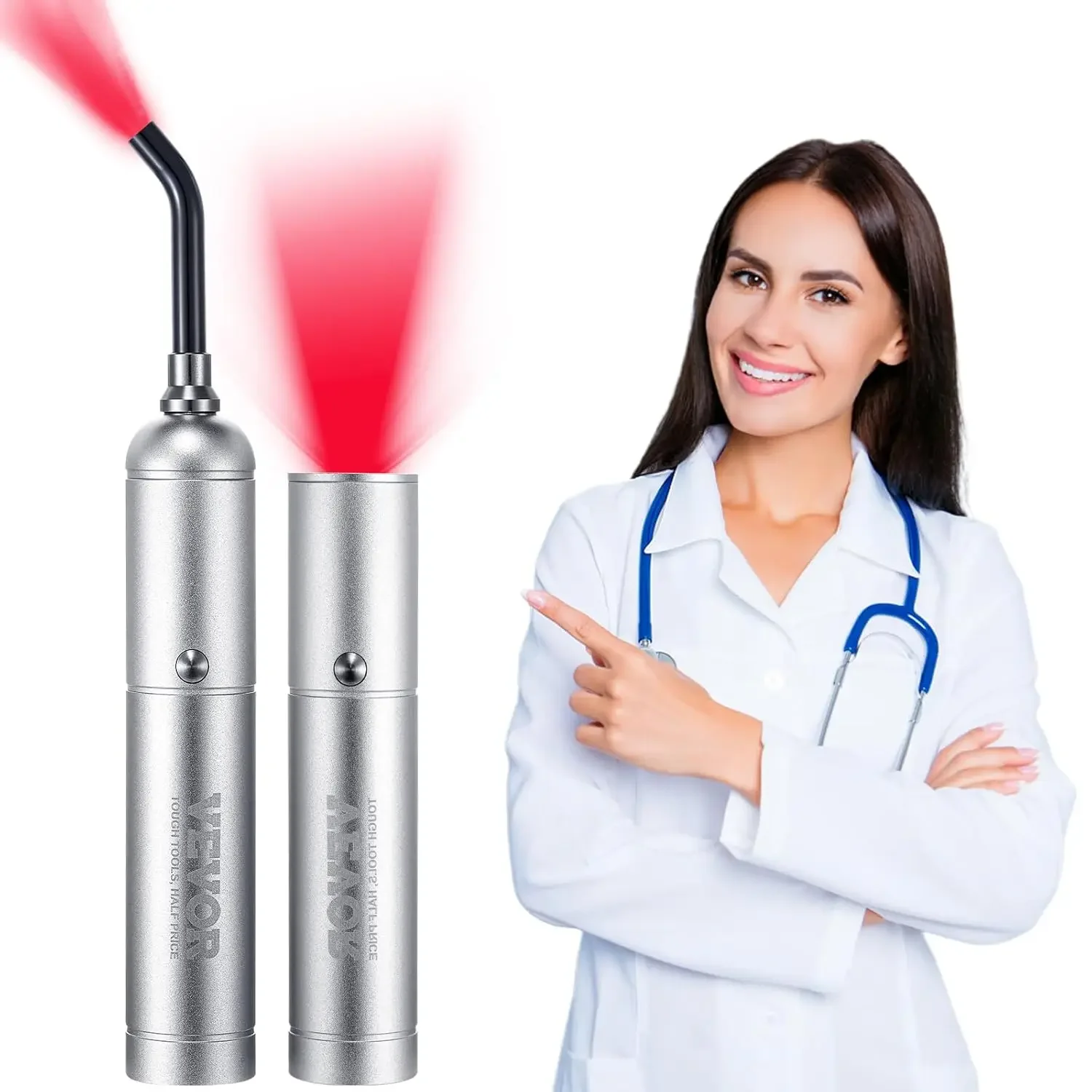 Red Light Therapy Device with Removable Tip, 2 in 1 Facial & Body Light Therapy Wand for Joint Mouth Nose Ear