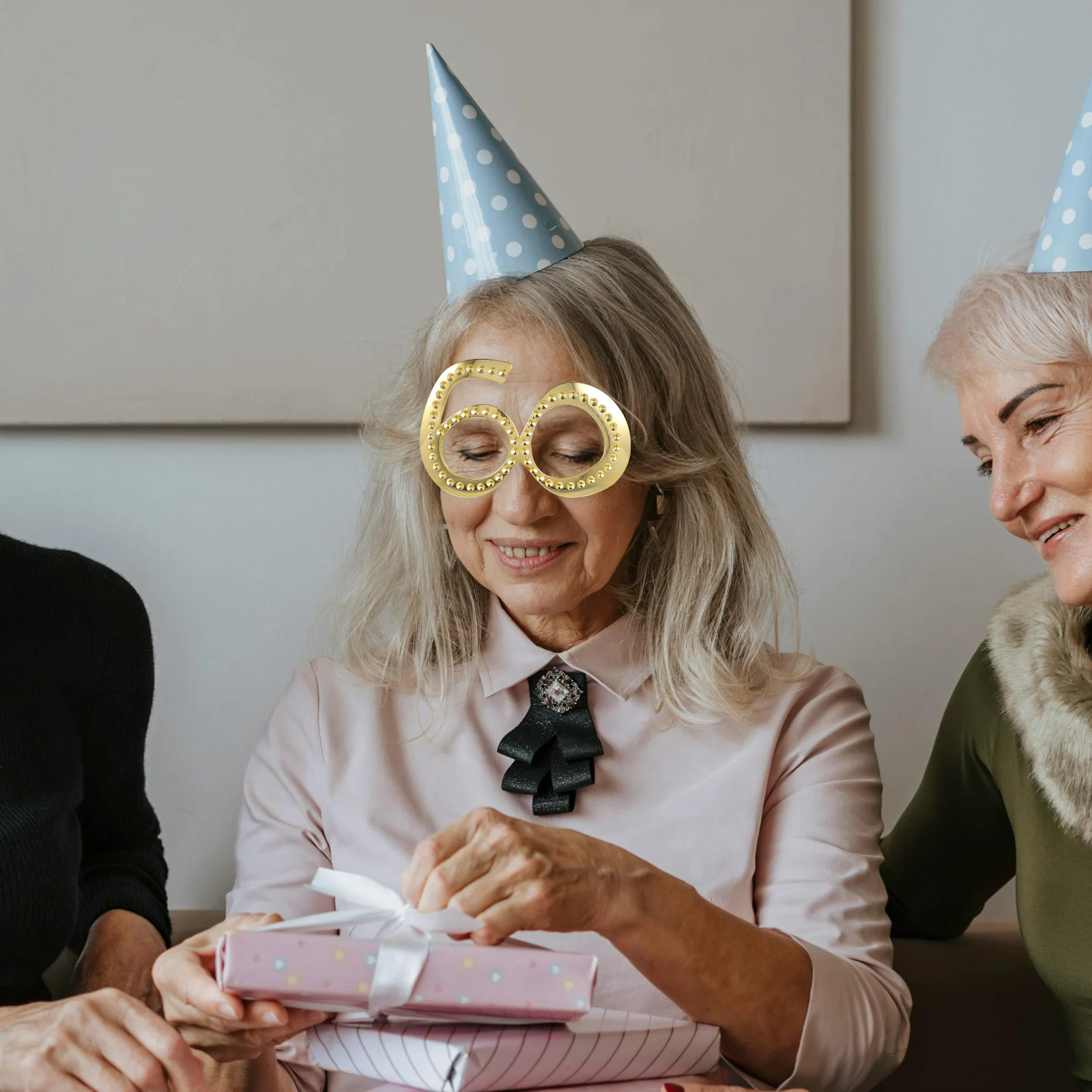 

1pc Number Glasses Photo Prop Birthday Party Favor Decorations Lightweight Rhinestone Novelty Eyewear For Adults Celebration