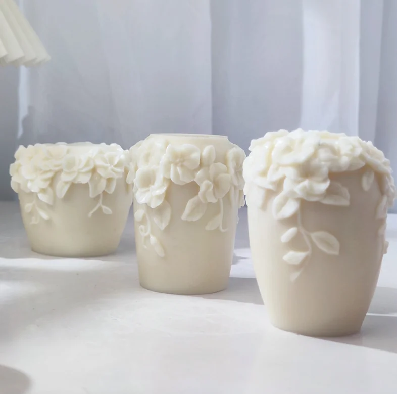 

SZ739 Nordic INS Rattan Flower Candle Soap Silicone Mold Home Art Decoration Wedding Gifts