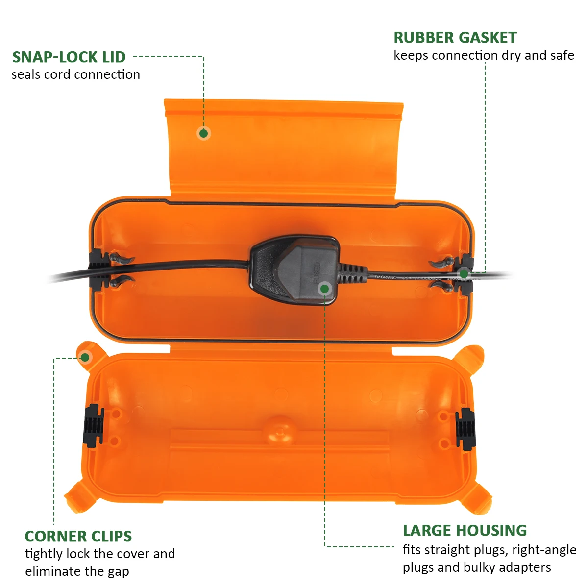 Уличный атмосферостойкий корпус, водонепроницаемый контейнер для хранения, 2 шт., уличные водонепроницаемые распределительные коробки для праздничных огней, инструменты