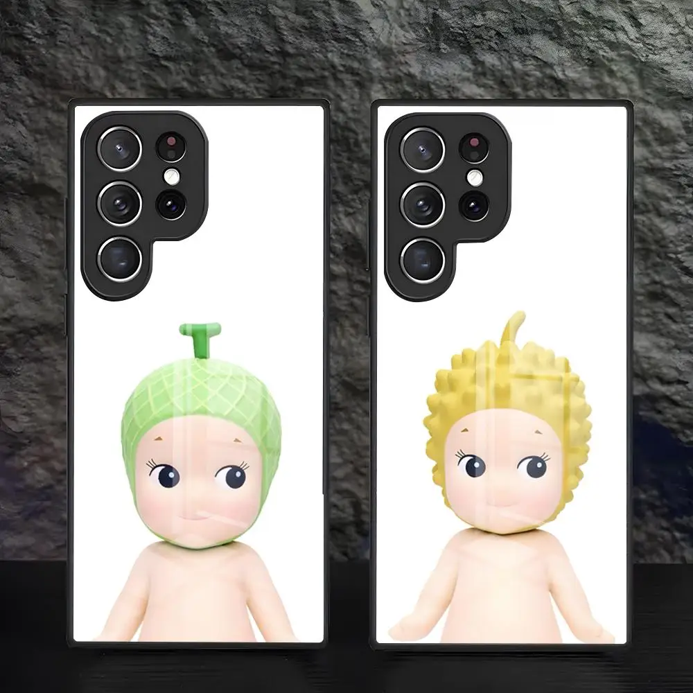 Cute S-Sonny Angel Phone Case For Samsung A57 A37 A27 A17 A56 A36 A26 A16 A25 A35 A55 A34 A24 A54 Glass Case
