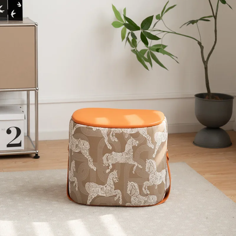 

Portable Handheld Home Entrance Shoe Changing Saddle Stool Bedside Table Living Room Tea Table Makeup Stool