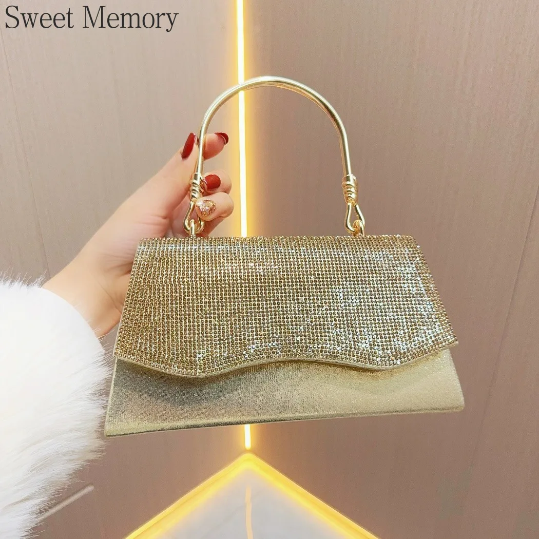 J148 Fashion Dolly Bag 2025 Sweet Memory Small Bag Banquet Bag, Diamond Inlaid Handbag, One Shoulder Diagonal Cross Banquet Bags