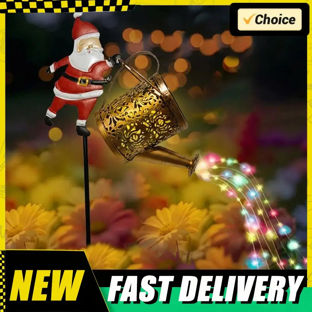 

Рождественский Санта-Клаус, солнечные фонари для чайника, садовый газон, двор, Санта-Клаус, чайник, наземная лампа, светодиодный ночник, уличный декор, садовый подарок