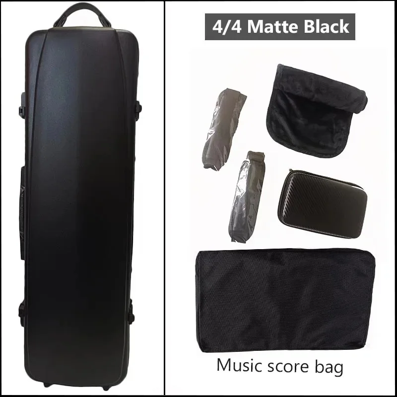 4/4 Square Violin Case lightweight Carbon fiber Box Waterproof Violin square Case Violin Box With hygrometer