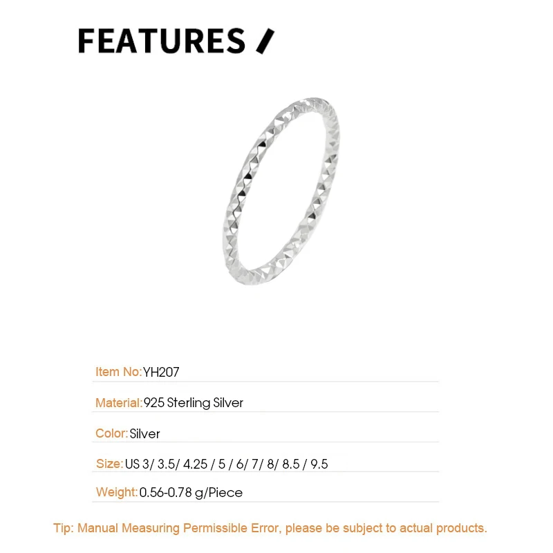 F.I.N.S Real 925 Sterling Silver Fashion Woman Ring Index Finger Ring Tail Rings For Women Stackable Wedding & Engagement Ring