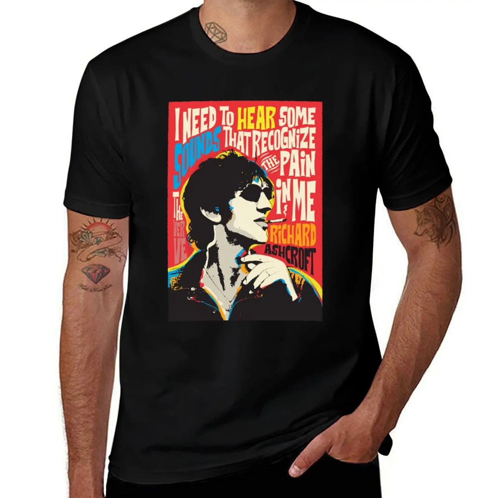 Richard Ashcroft Pop Quote T-Shirt Big Size Crew Neck T-Shirt