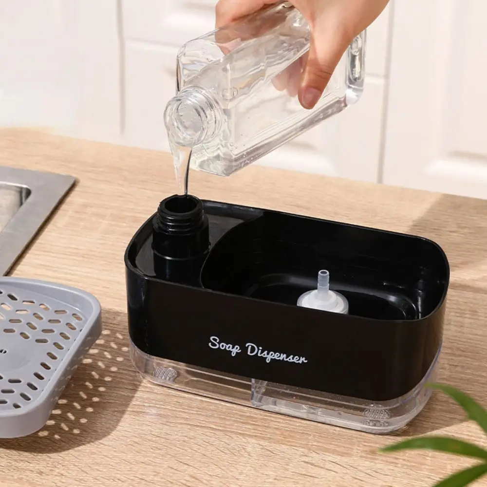 

Plastic Kitchen Soap Dispenser Hand Soap Pump Leak-Proof Detergent Dispenser Cleaning Tool with Sponge Holder