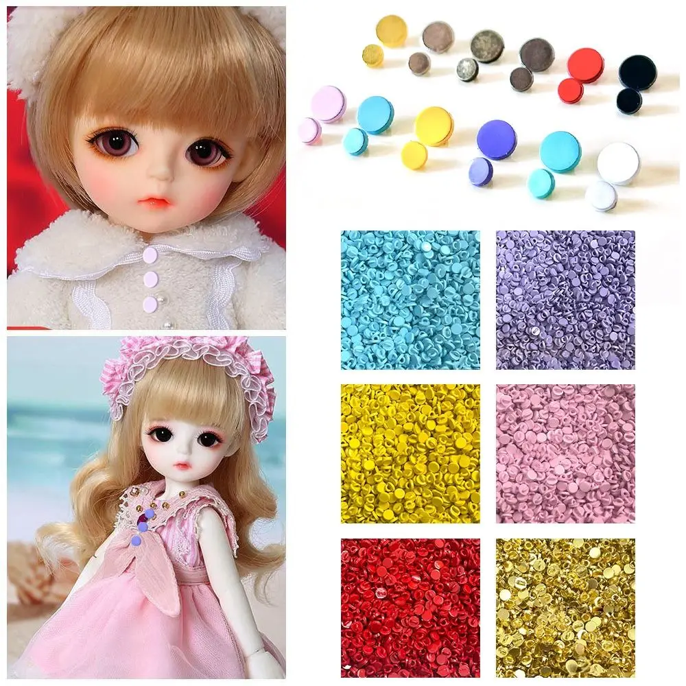 20pcs 4mm Round Head Buttons Metal Handmade Doll Coat Buckle Mini DIY Buckles Accessories DIY Doll Clothes Accessories