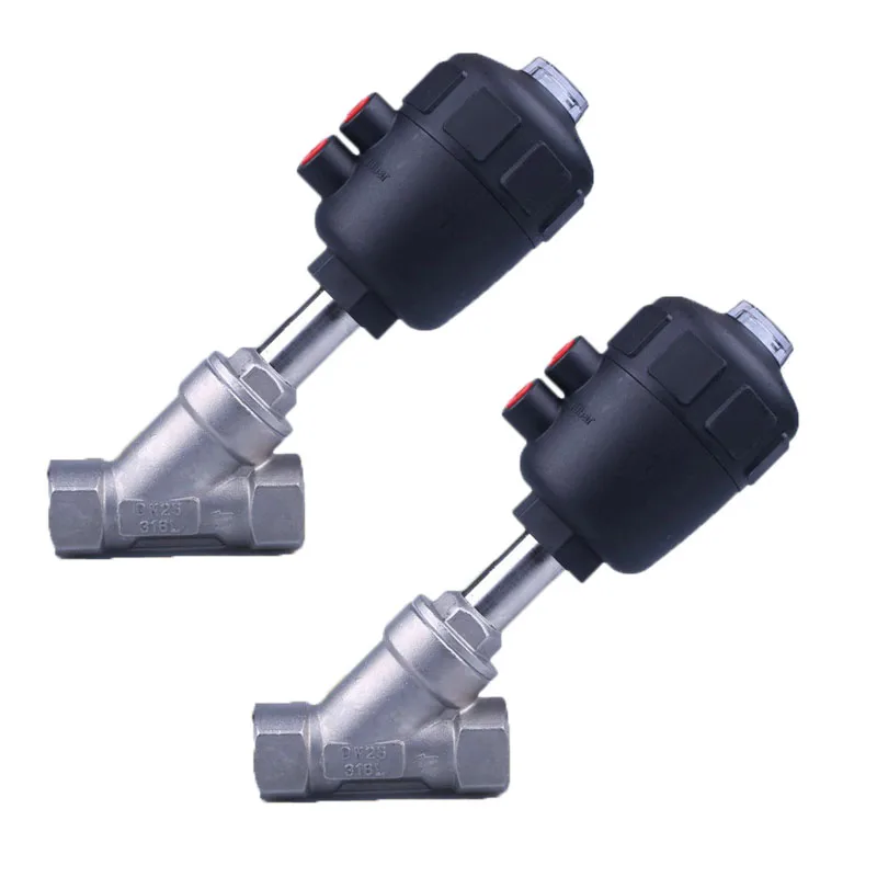 DN Series High Temperature And Corrosion Resistant Steam Pneumatic Valve Y Type Internal Thread Angle Seat Valve.