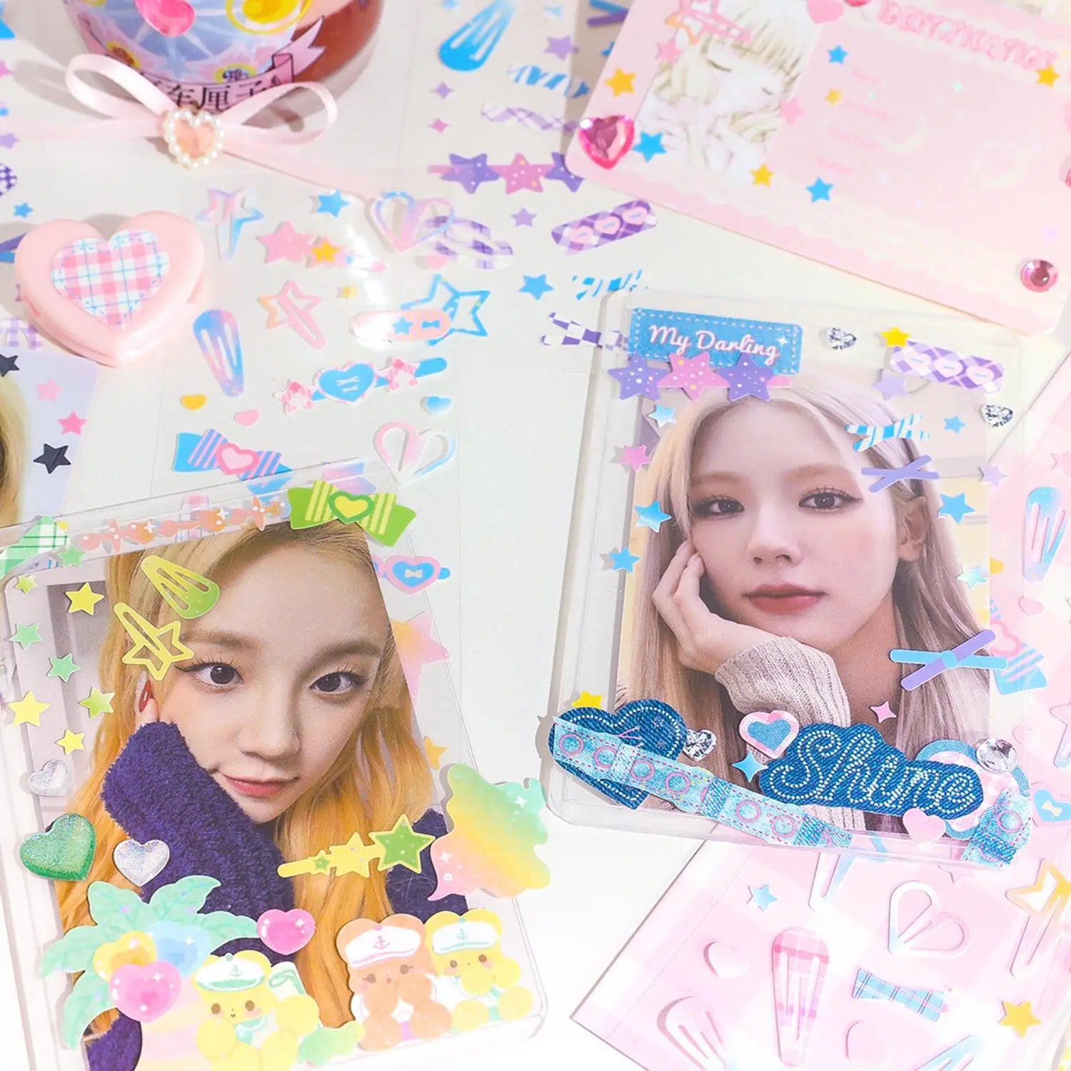 1 Pc Cute Hairpin Pattern Sticker Kawaii Phone Decoration Stickers DIY Scrapbooking Journaling Idol Photo Card Deco Material