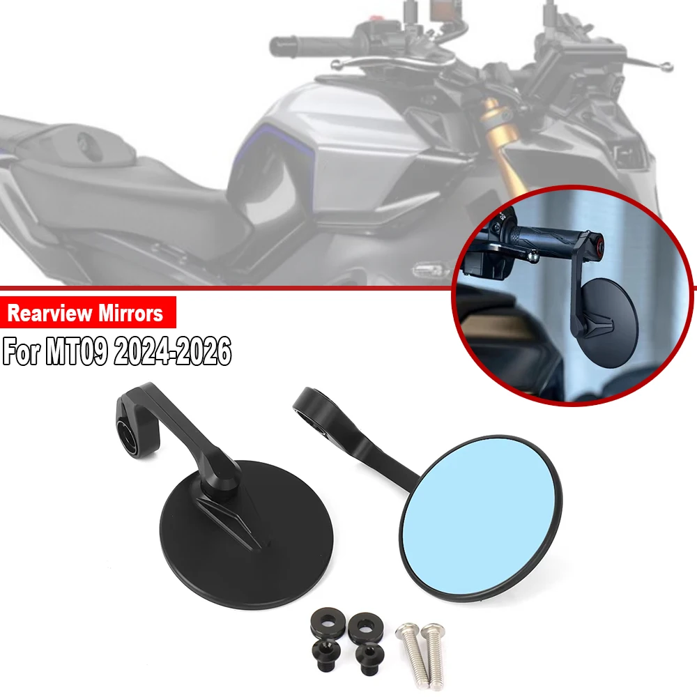 

For YAMAHA MT09 MT-09 MT 09 SP 2024 2025 2026 NEW Motorcycle Handlebar Rearview Side Mirrors Bar End Mirror Kit