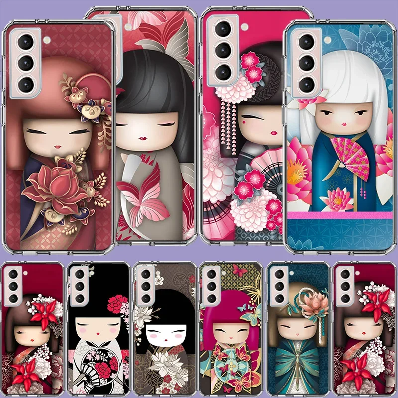 Kokeshi Doll Coque Shell Phone Case For Samsung Galaxy S24 S22 Ultra Capa S21 S23 FE S20 S10 S9 S8 Plus S10E S7 Edge Cover Shell