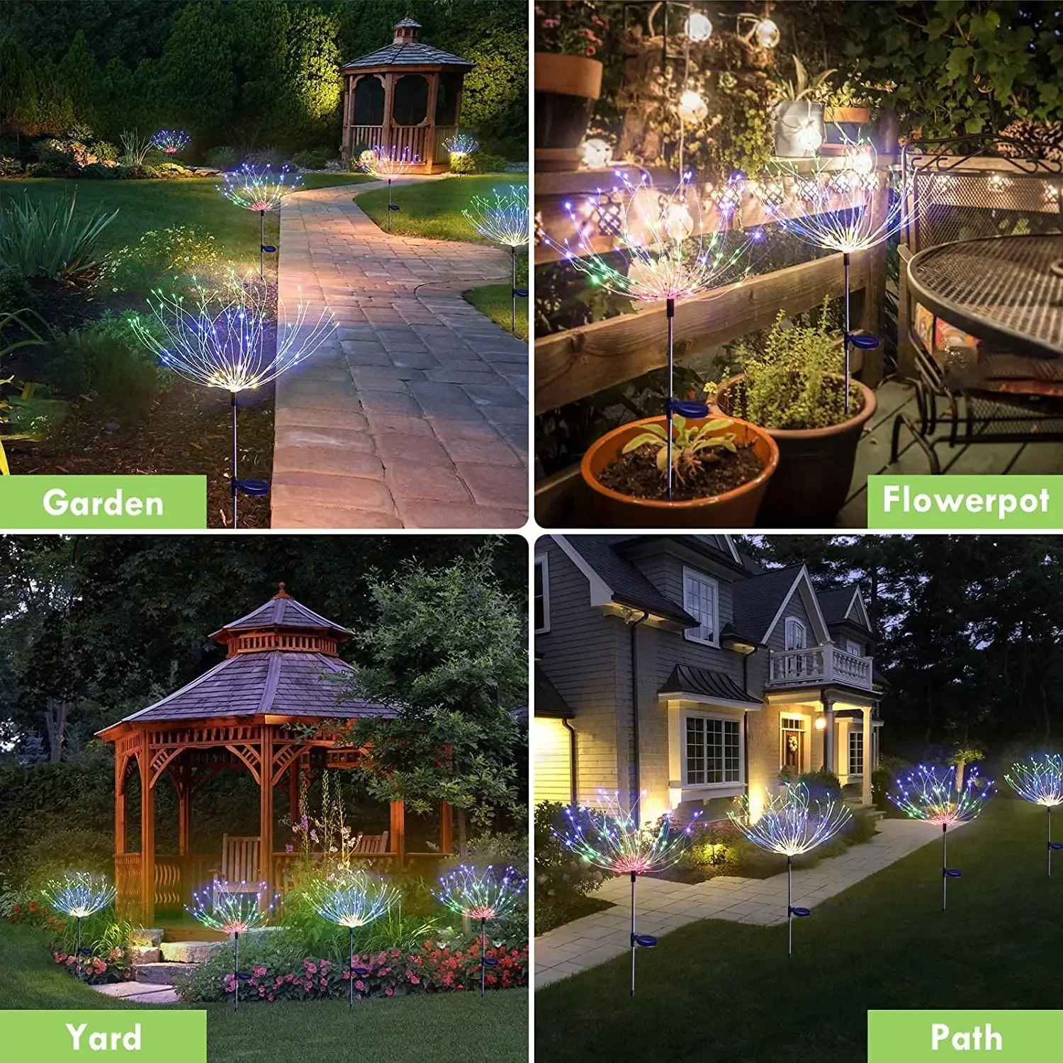 150/120/90 Solar LED Firework Light Outdoor Waterproof Garden Solar Garland Christmas Decoration Party Wedding New Year's Decor