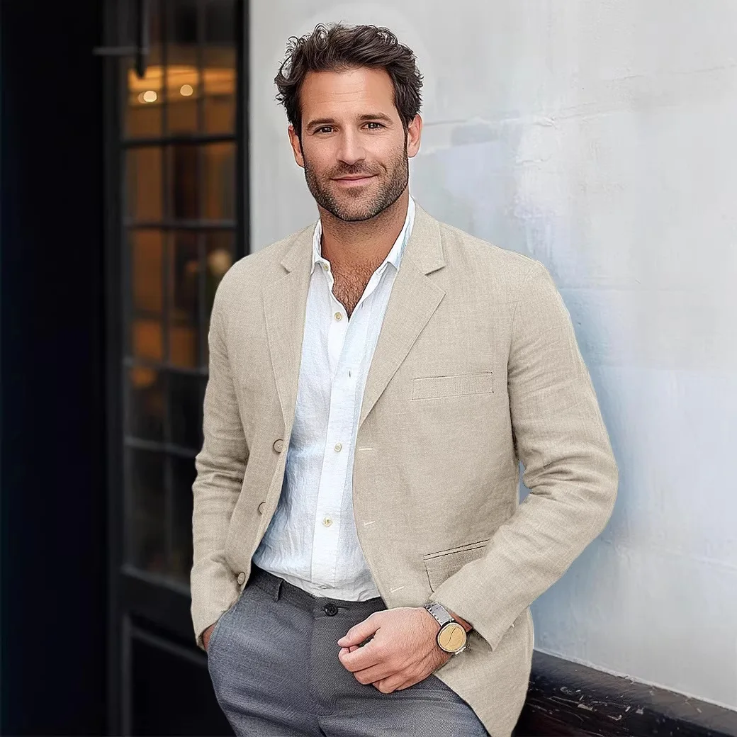 

Мужской пиджак, повседневный однотонный пиджак, мужская классическая рубашка