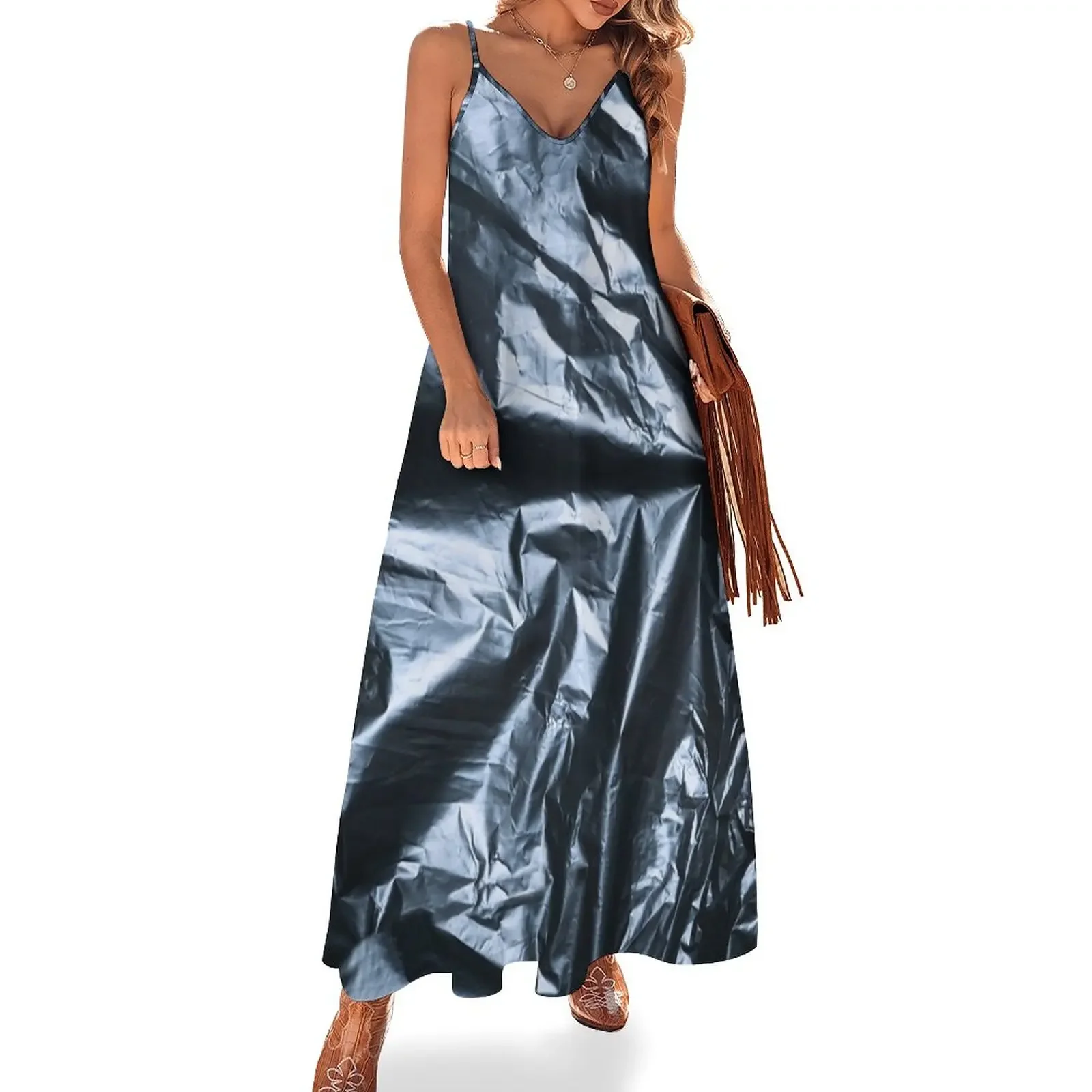 Trash Plastic Bag Texture Sleeveless Dress luxury dresses Women's long dress summer women's suit