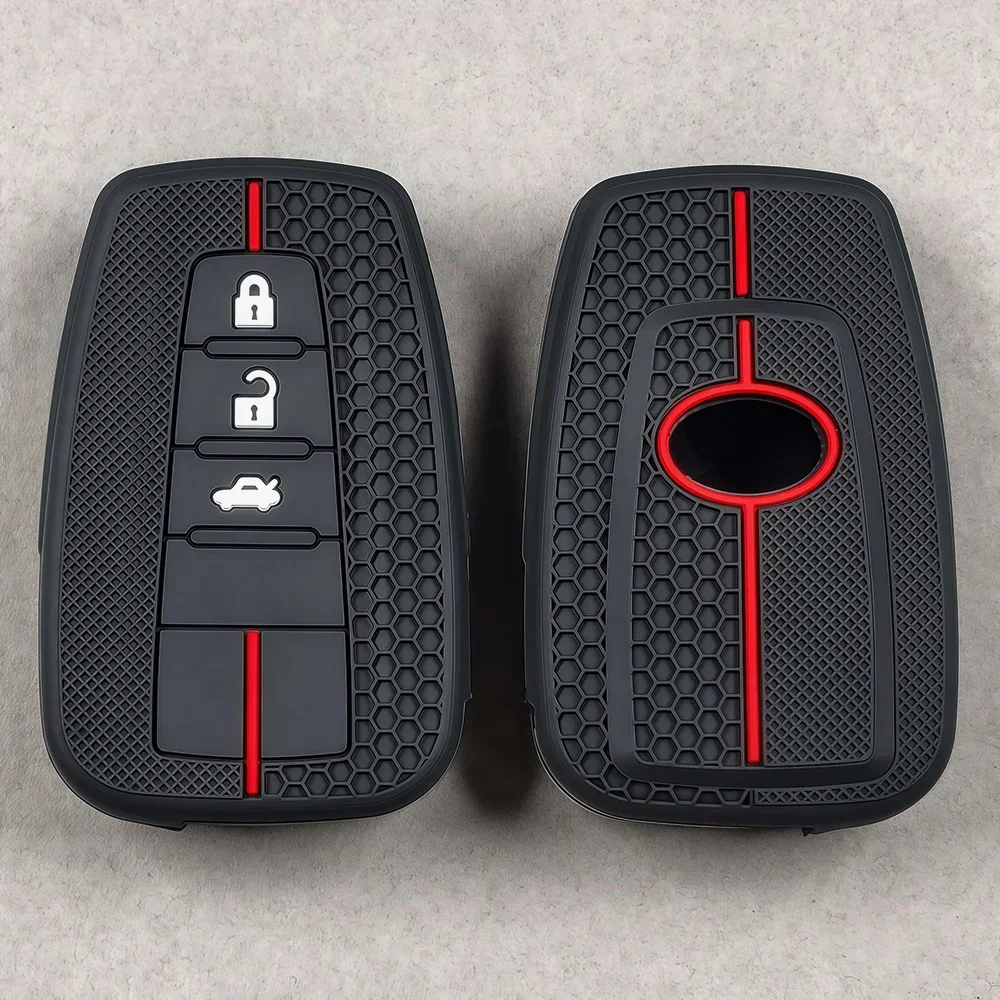 Silikon-Autoschlüsselhülle für Toyota CHR Camry Corolla RAV4 Highlander C-HR Prius Land Cruiser Prado Schlüsselanhänger-Schutz – Detail 3