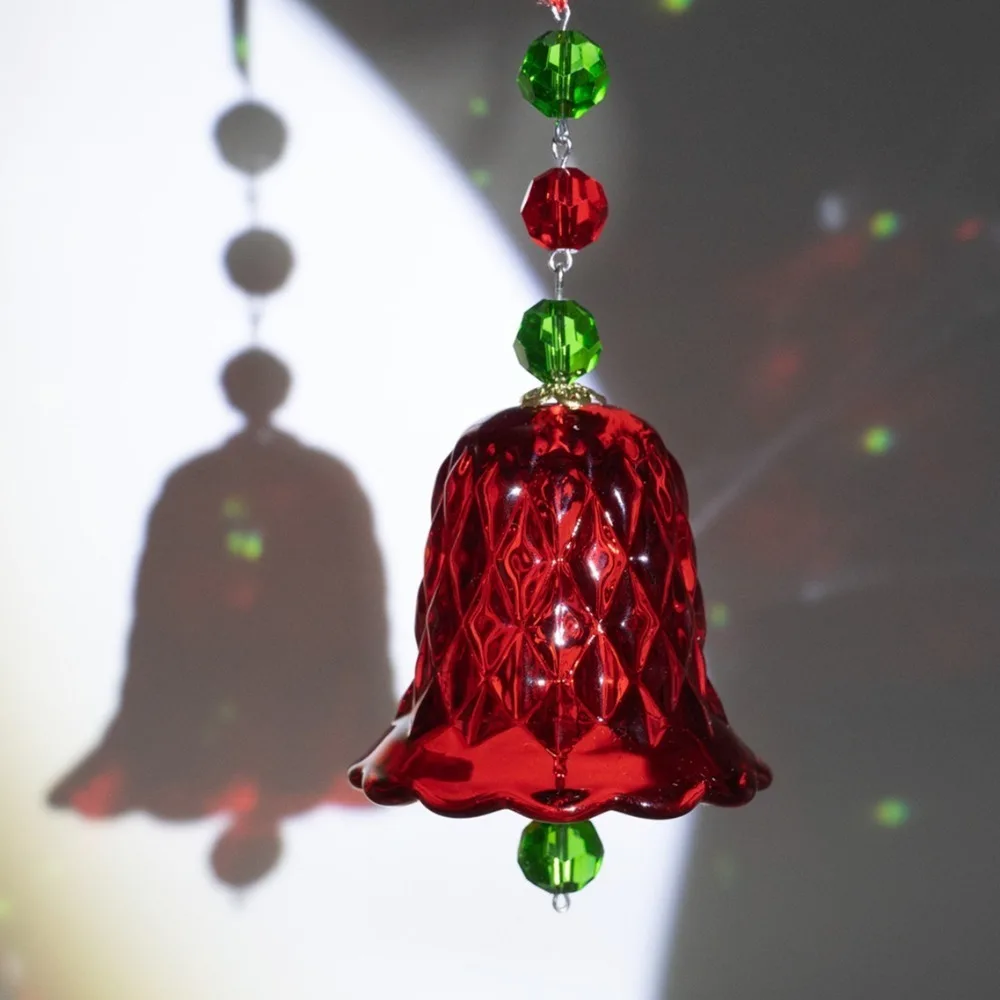 

Креативный красный прозрачный колокольчик DIY хрустальный колокольчик стеклянный кулон подарки украшение окна на открытом воздухе