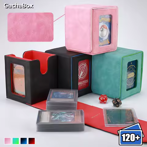 GachaBox 100+ Nubuck Leather Trading Card Deck Box Holder Commander Card Organiser Case For MTG YGO TCG Board Games Storage Case