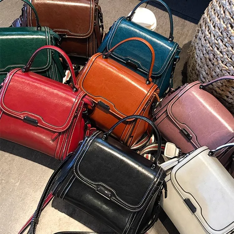 

Real leather shoulder bag tide clamshell square three-dimensional large capacity senior women's handbag