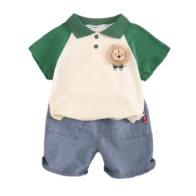 

New Summer Baby Clothes Children Casual T-Shirt Shorts 2Pcs/Sets Infant Boys Clothing Toddler Cartoon Costume Kids Tracksuits