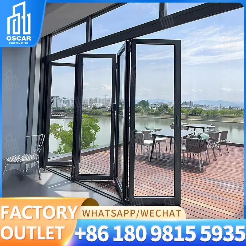 

Customizable High Functioning Double Folding Door Ideal for European Commercial Spaces Factory Made Bifold Door