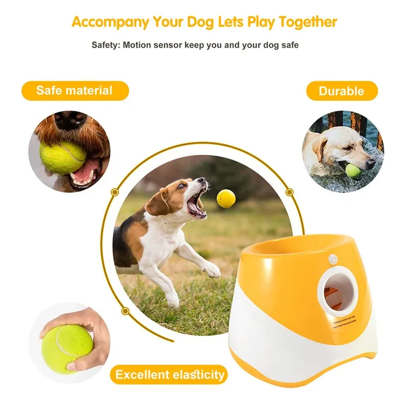 Fun Interactive Machine Fun Interactive Catapult Throw Rechargable Dog Tennis Ball Launcher Dogs Chase Automatic Toys Automatic