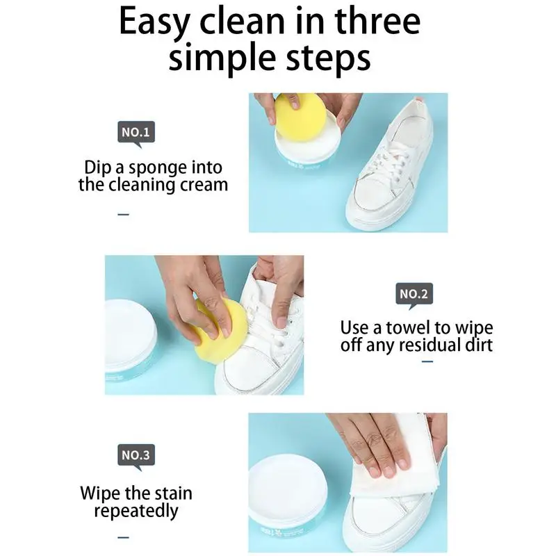 White Shoe Cleaning Cream Multi-functional Powerful Convenient Stain Removal For Car Seats Sneakers Bags Sports Shoe Cleaning