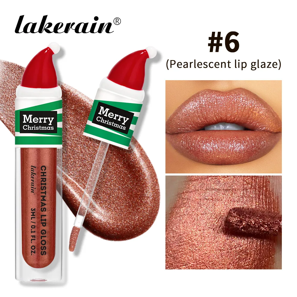 Christmas lip gloss liquid lipstick moisturizing easy to color enhance complexion lighten lip lines long-lasting waterproof