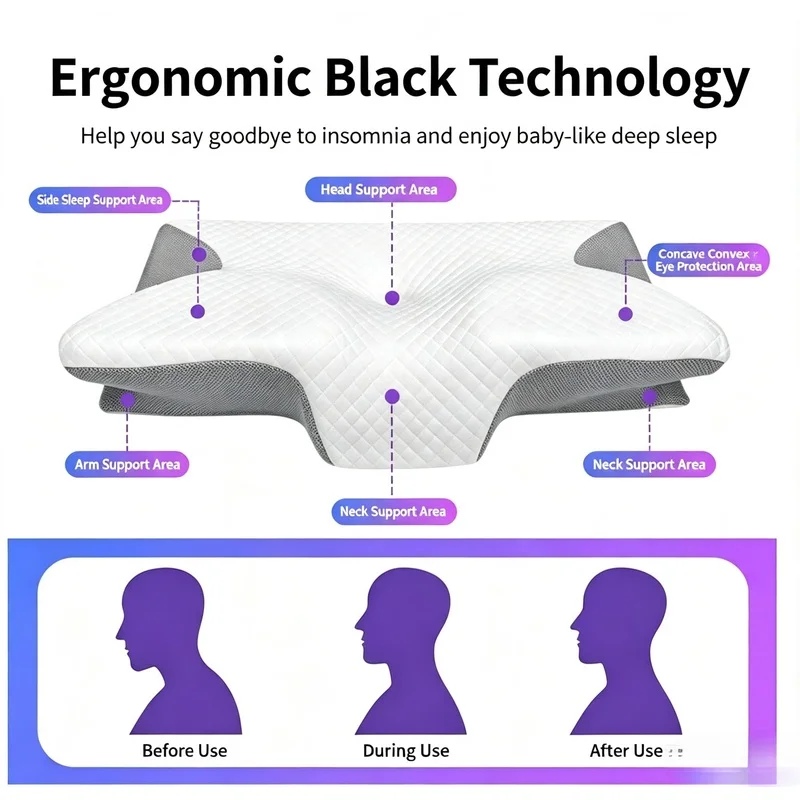 Ergonomic Cotton Snack Pillow Soft Lightweight Support For Side Back Stomach Sleep Comfort Sleeping Cushion