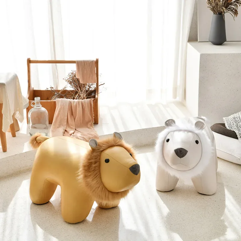 Lion Creative Shape Change Shoe Stool Home Animal Chair Door Ins Living Room Decoration Housewarming Gift