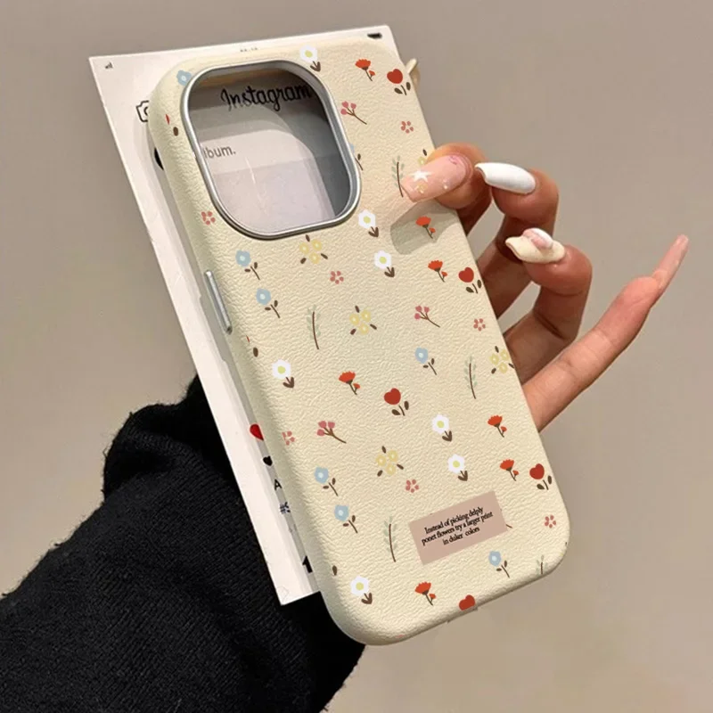 Floral Leather Pattern Retro Fashion Case For Samsung Galaxy S25 S24 S23 Ultra S26 S21 FE S22 Plus A57 A56 A55 A54 A34 A36 Cover