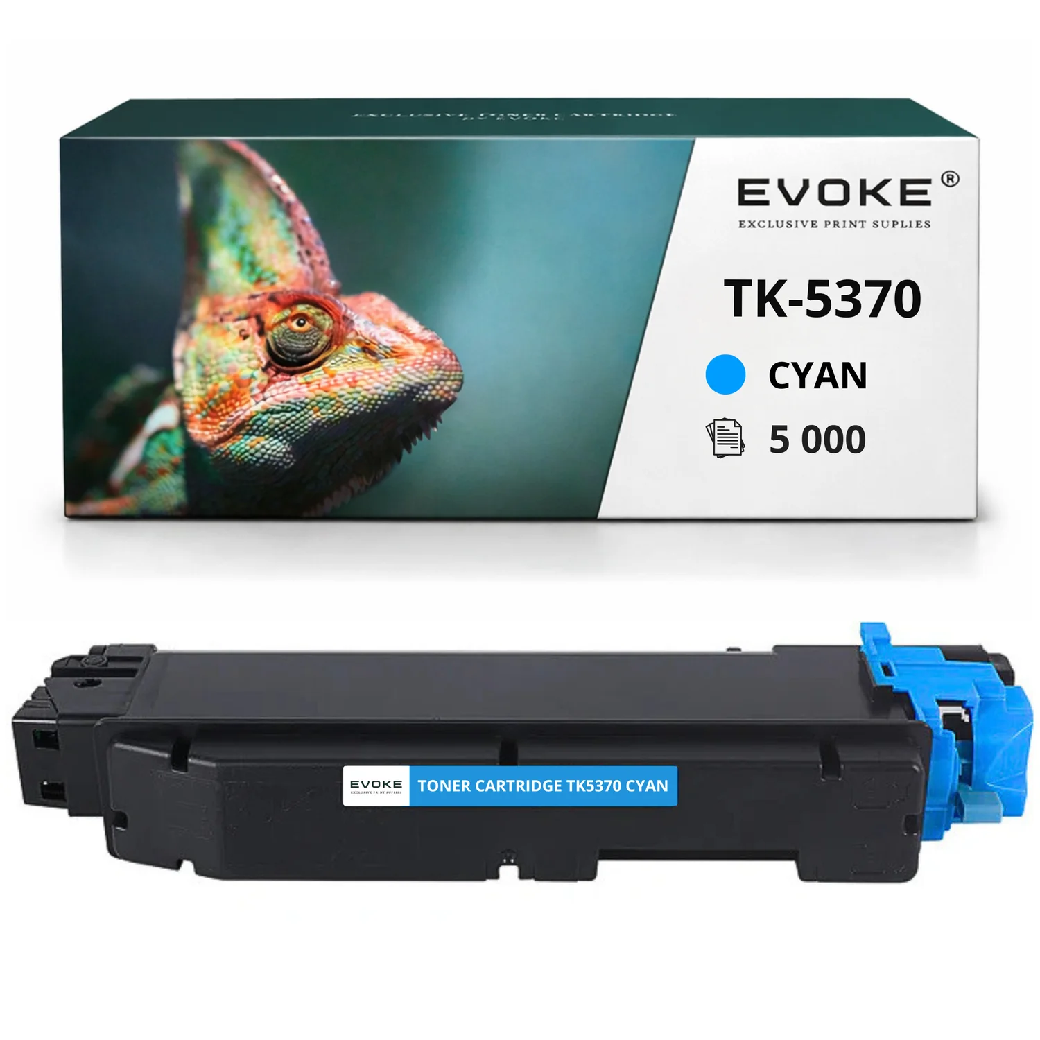Evoke Compatibele Toner voor Kyocera Tk5370 C Tk5370C Tk-5370C 1T02Yjbnl0C Cyaan 5000 Pagina's Ecosys Ma3500Cifx Ma3500Cix Pa3500Cx