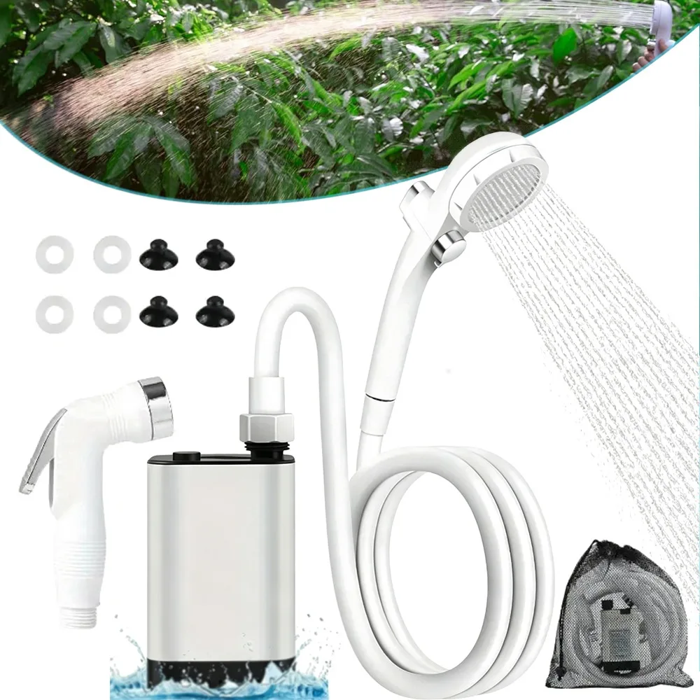 Douche de camping portable, pompe à eau, douchette, pour la randonnée en plein air, la caravane, les animaux de compagnie