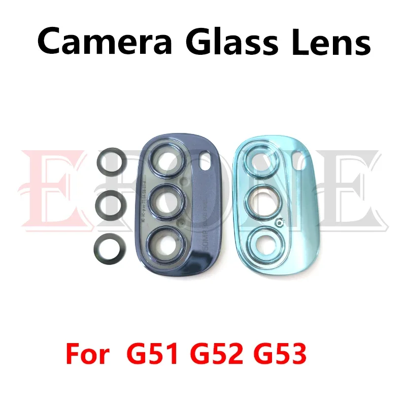غطاء عدسة زجاجي لموتورولا موتو g51 5g/g52/g62 5g ، إطار الكاميرا الخلفية مع ملصق لاصق ، استبدال الأجزاء