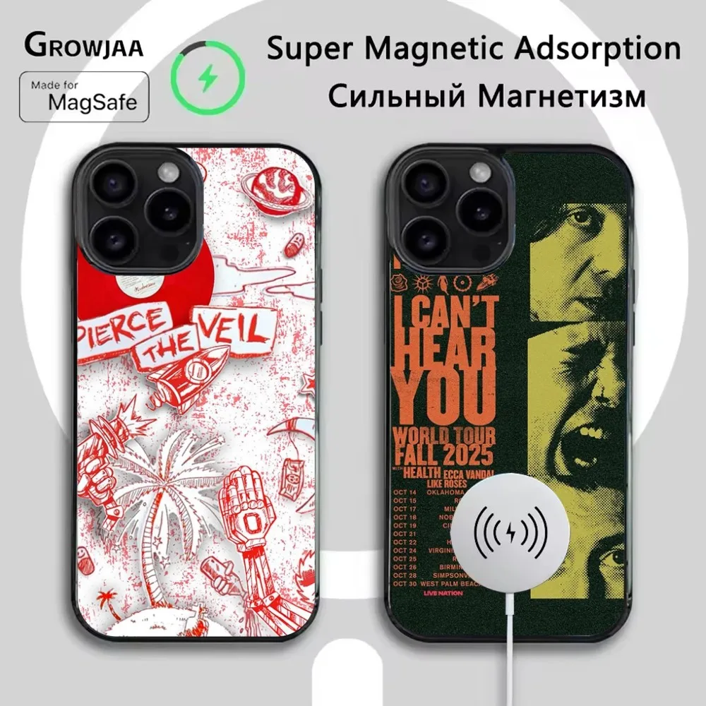 

P-Pierce The Veil Band Phone Case For iPhone 16e,16,15,14,13,12,11,Plus,Pro,Max,Mini Magsafe Magnetic Wireless Charging