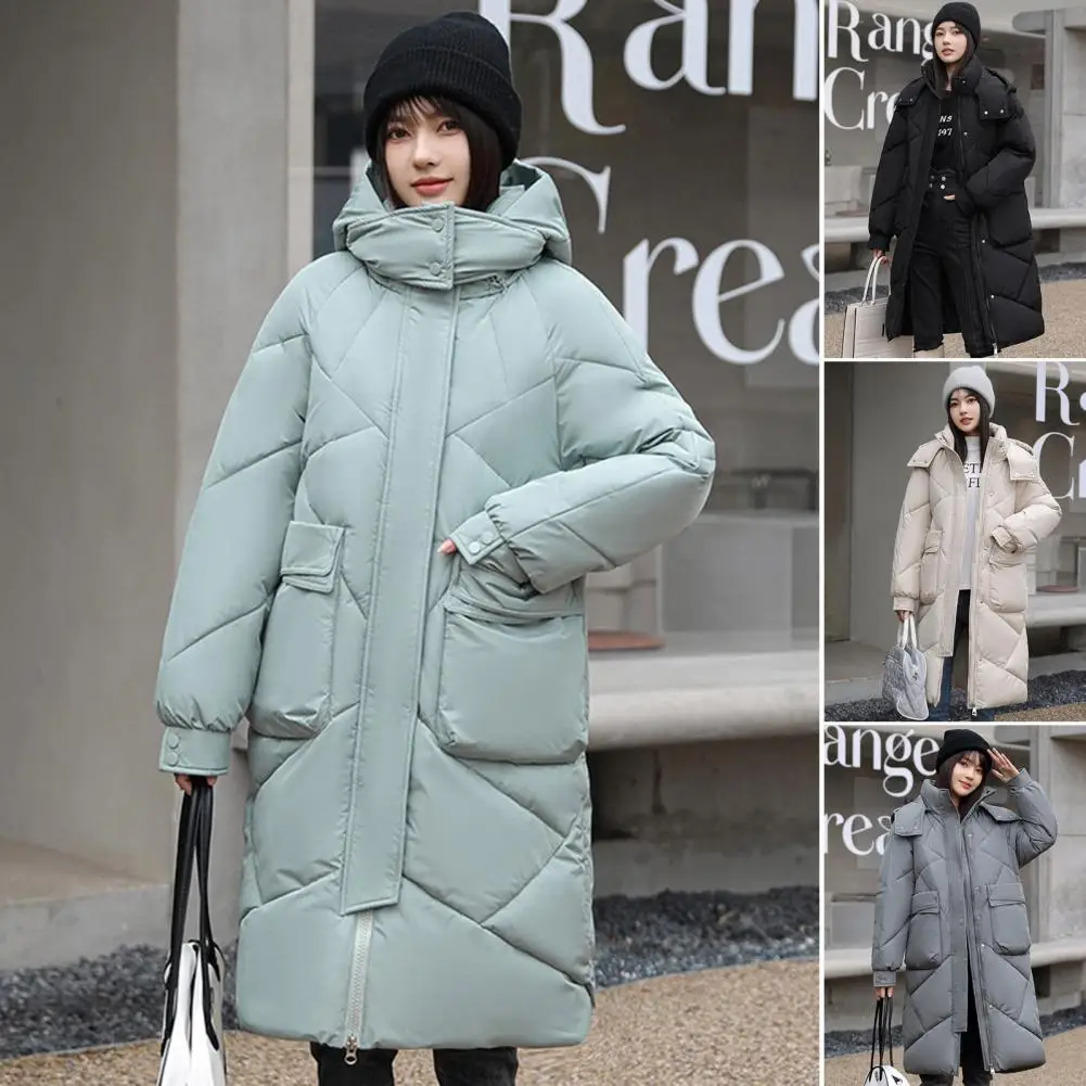 

2025 New Style Long Sleeve Thickened Winter Jackets Women's Hooded Cotton Coat Bread Style Long Versatile Outerwear CottonJacket