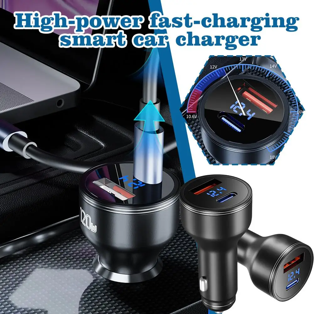 For Starlink MINI Cigarette Lighter PD140w Inverter Power Charger Digital Display Typc/USB Dual Port Output For Car/Boat Mi N0D0