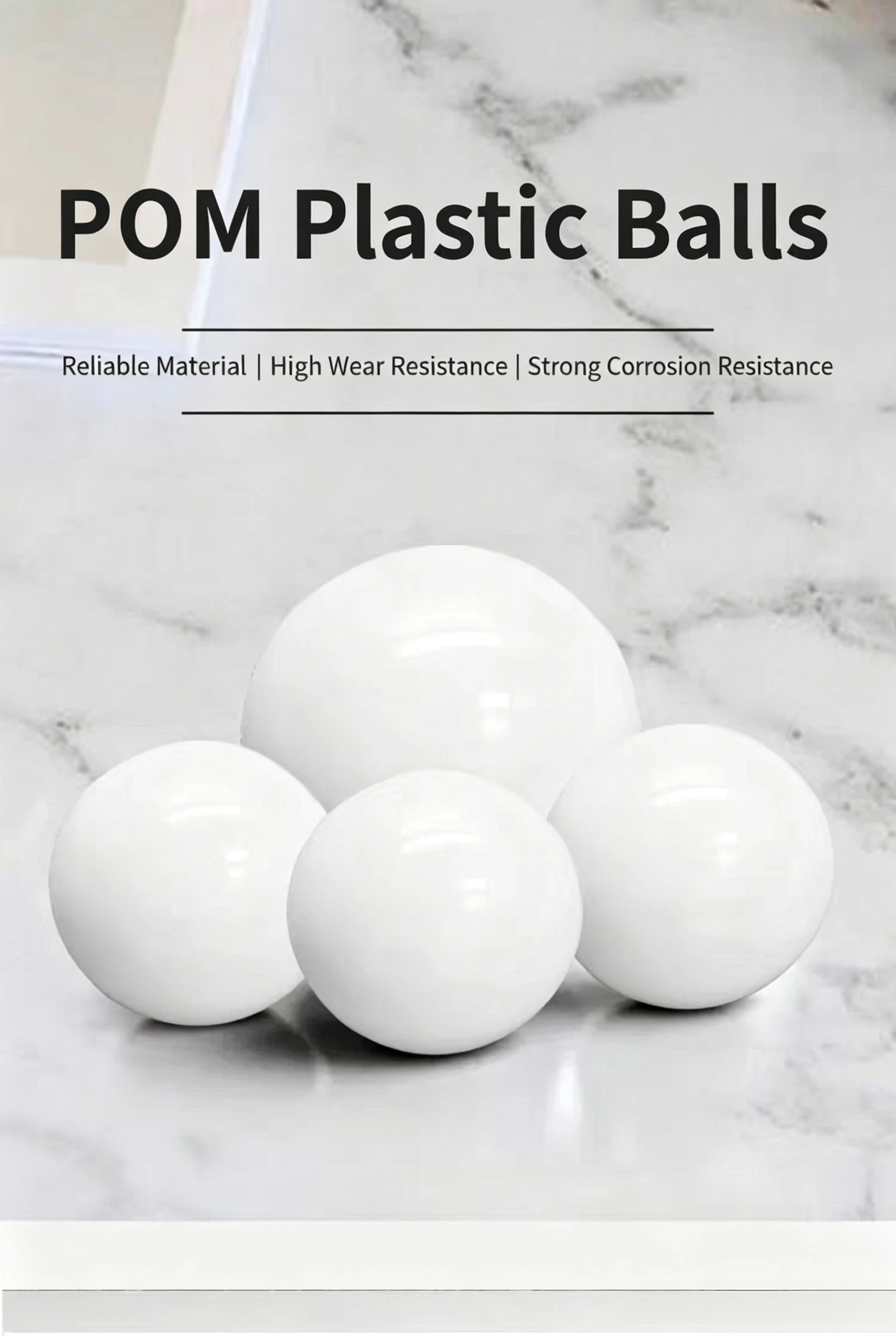 POM solid plastic ball The inner diameter of precision POM plastic ball is 1/1.2/1.5/2/3/4/5/6/7/8/9/10/11/12/13/14/15/16mm