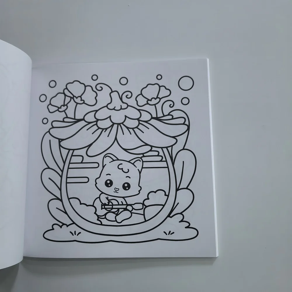 Cozy Spaces: Coloring Books for Adults and Teens Calming Scenes with Cute Animal Characters Help Relieve Stress